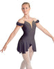 Solid Lycra Regal Leotard with Peplum and Sleeves