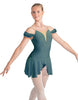 Solid Lycra Regal Leotard with Peplum and Sleeves