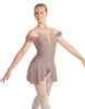 Solid Lycra Regal Leotard with Peplum and Sleeves