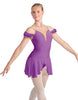 Solid Lycra Regal Leotard with Peplum and Sleeves