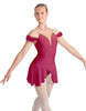 Solid Lycra Regal Leotard with Peplum and Sleeves