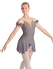 Solid Lycra Regal Leotard with Peplum and Sleeves
