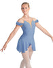 Solid Lycra Regal Leotard with Peplum and Sleeves