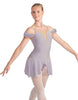 Solid Lycra Regal Leotard with Peplum and Sleeves