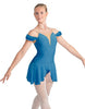 Solid Lycra Regal Leotard with Peplum and Sleeves