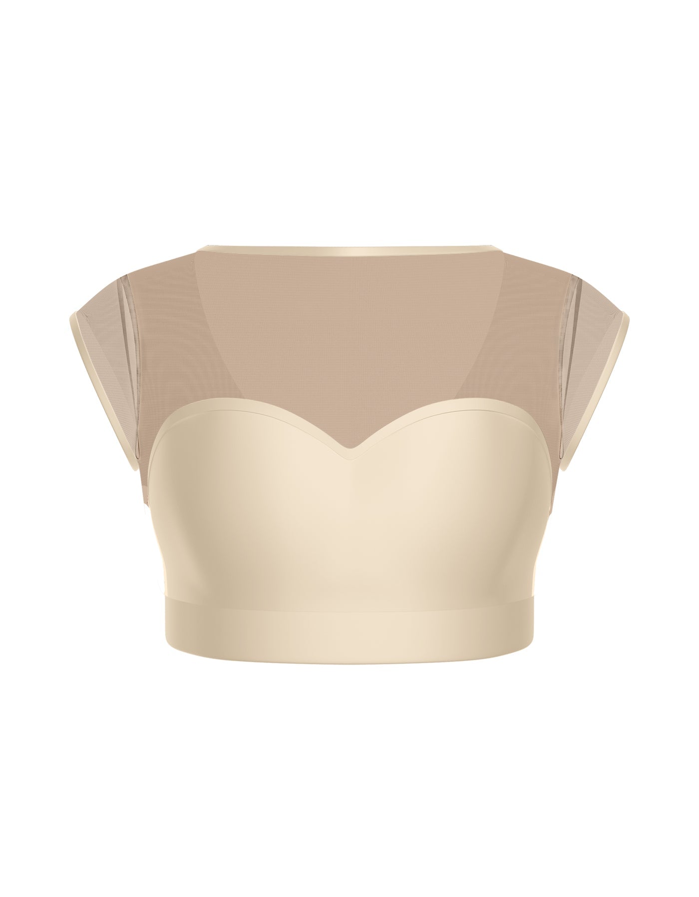 Solid Lycra Mesh Bow Back Crop Top