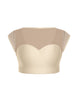 Solid Lycra Mesh Bow Back Crop Top