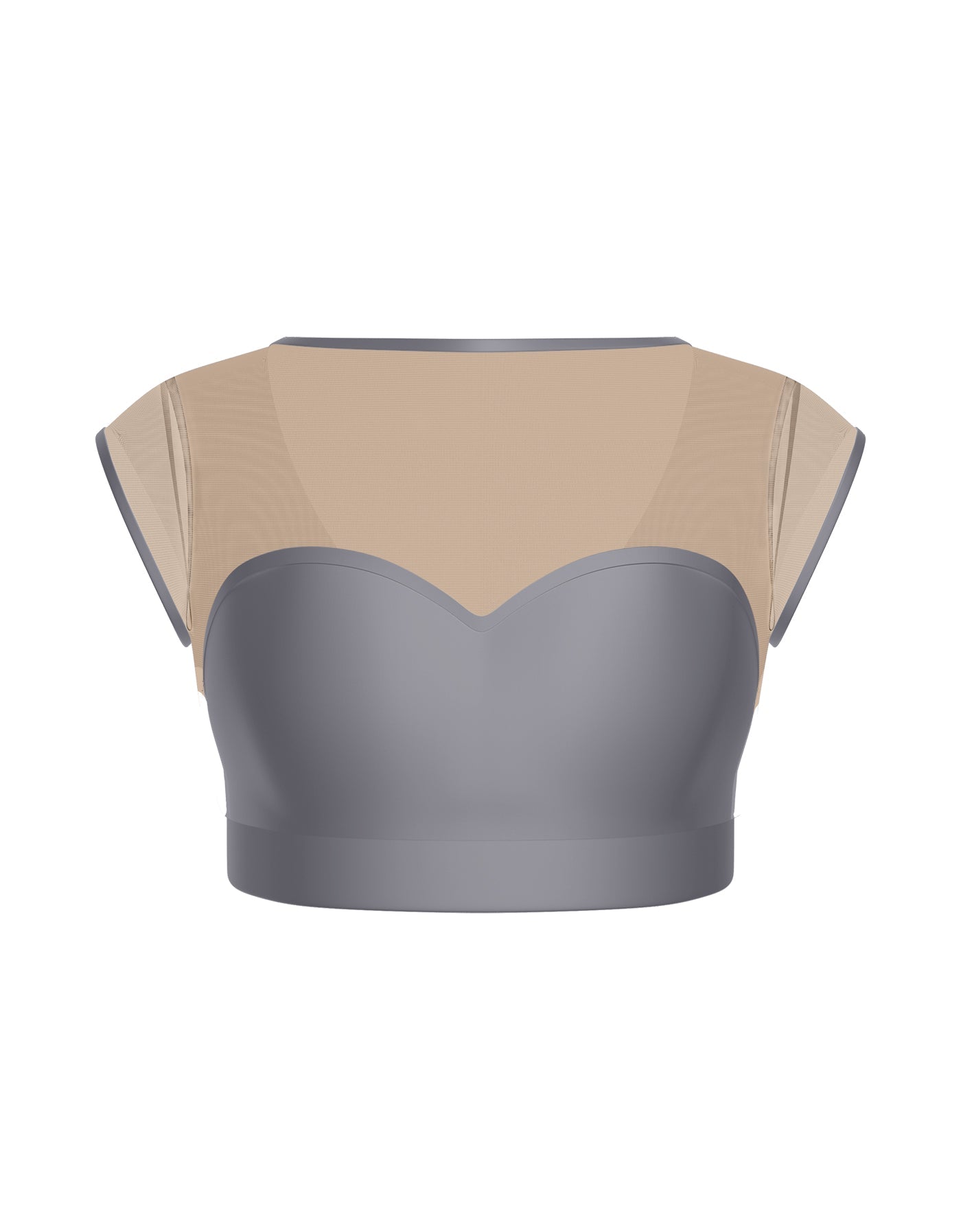 Solid Lycra Mesh Bow Back Crop Top