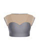 Solid Lycra Mesh Bow Back Crop Top