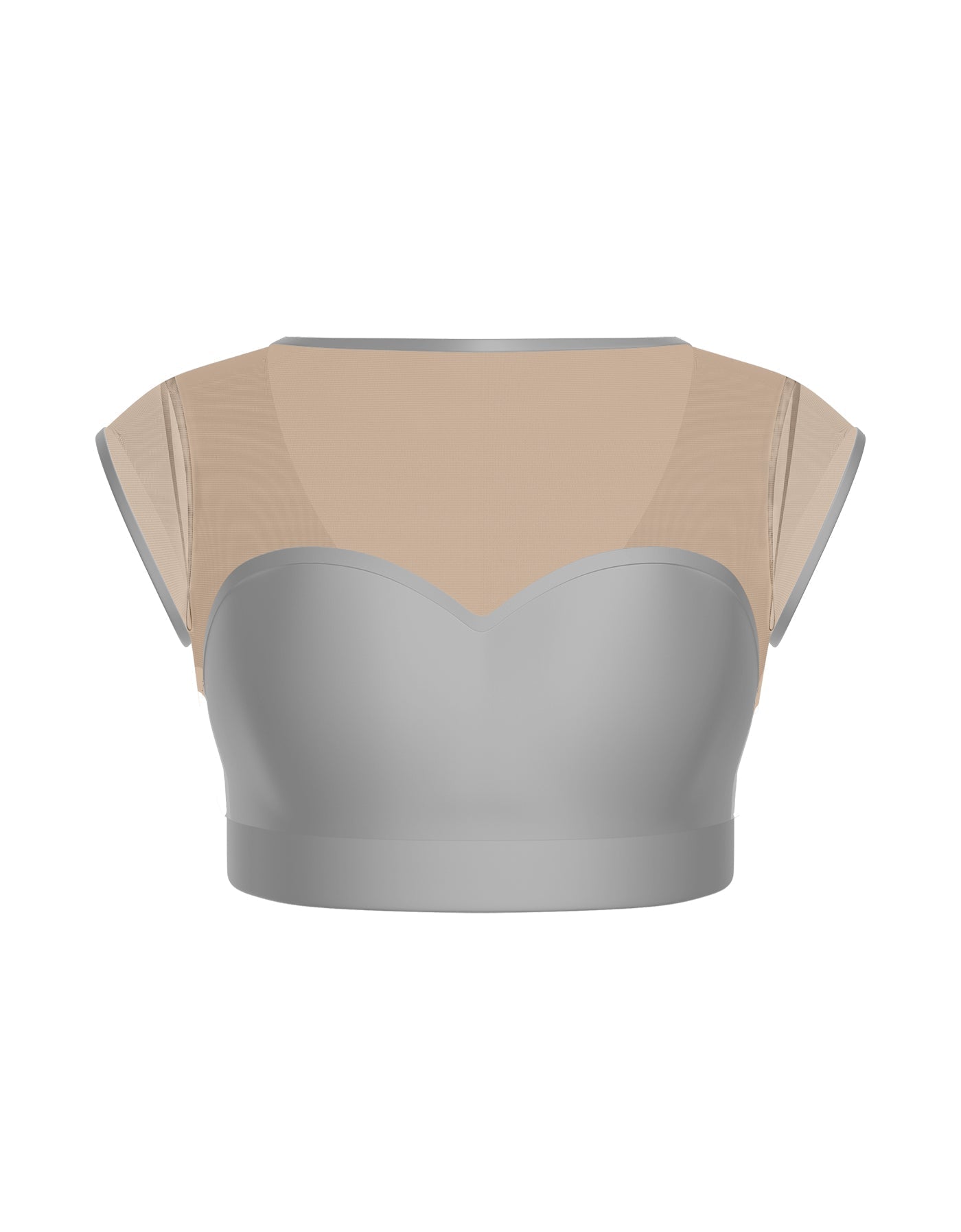 Solid Lycra Mesh Bow Back Crop Top