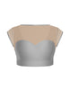 Solid Lycra Mesh Bow Back Crop Top