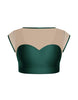 Solid Lycra Mesh Bow Back Crop Top