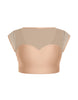 Solid Lycra Mesh Bow Back Crop Top