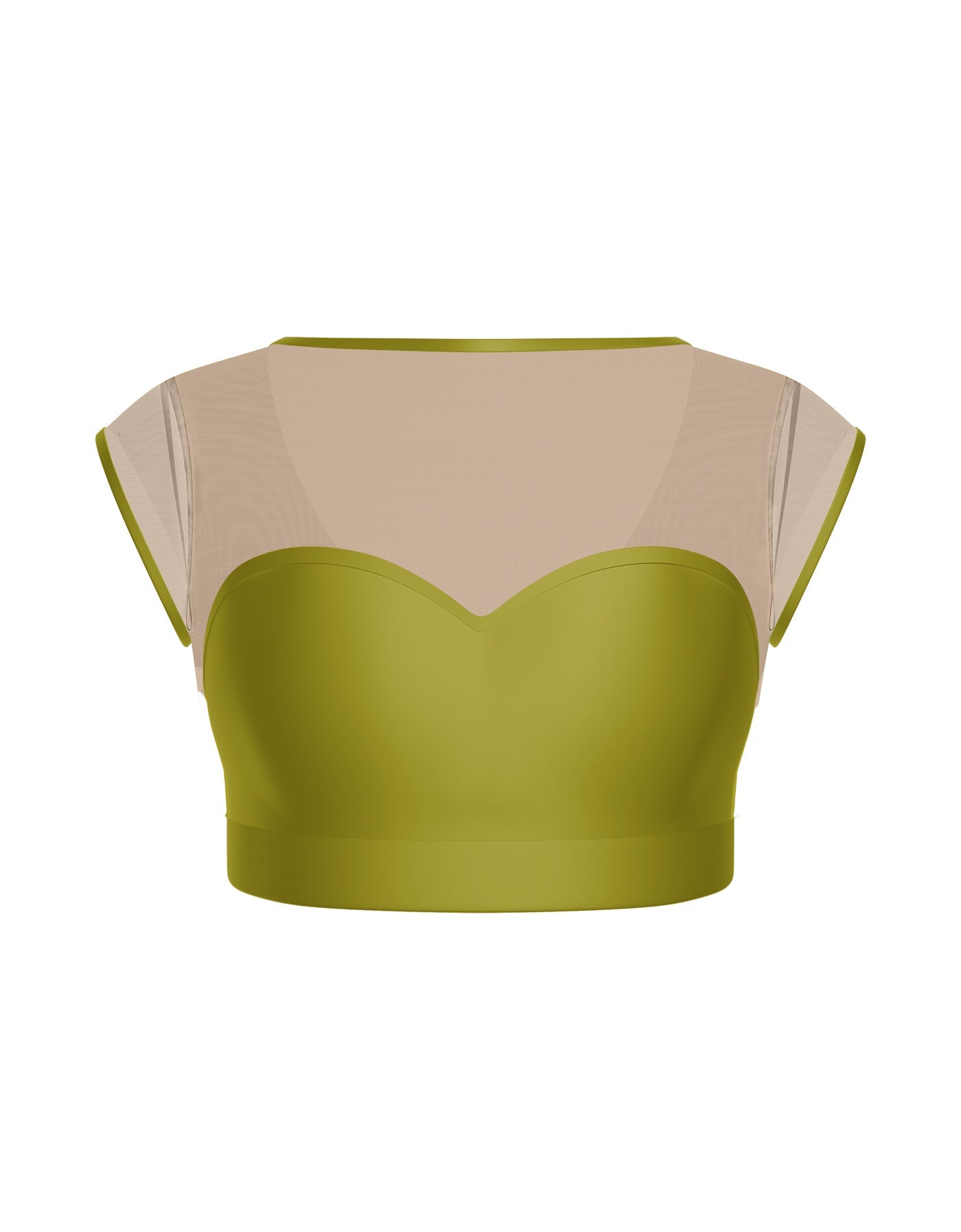 Solid Lycra Mesh Bow Back Crop Top