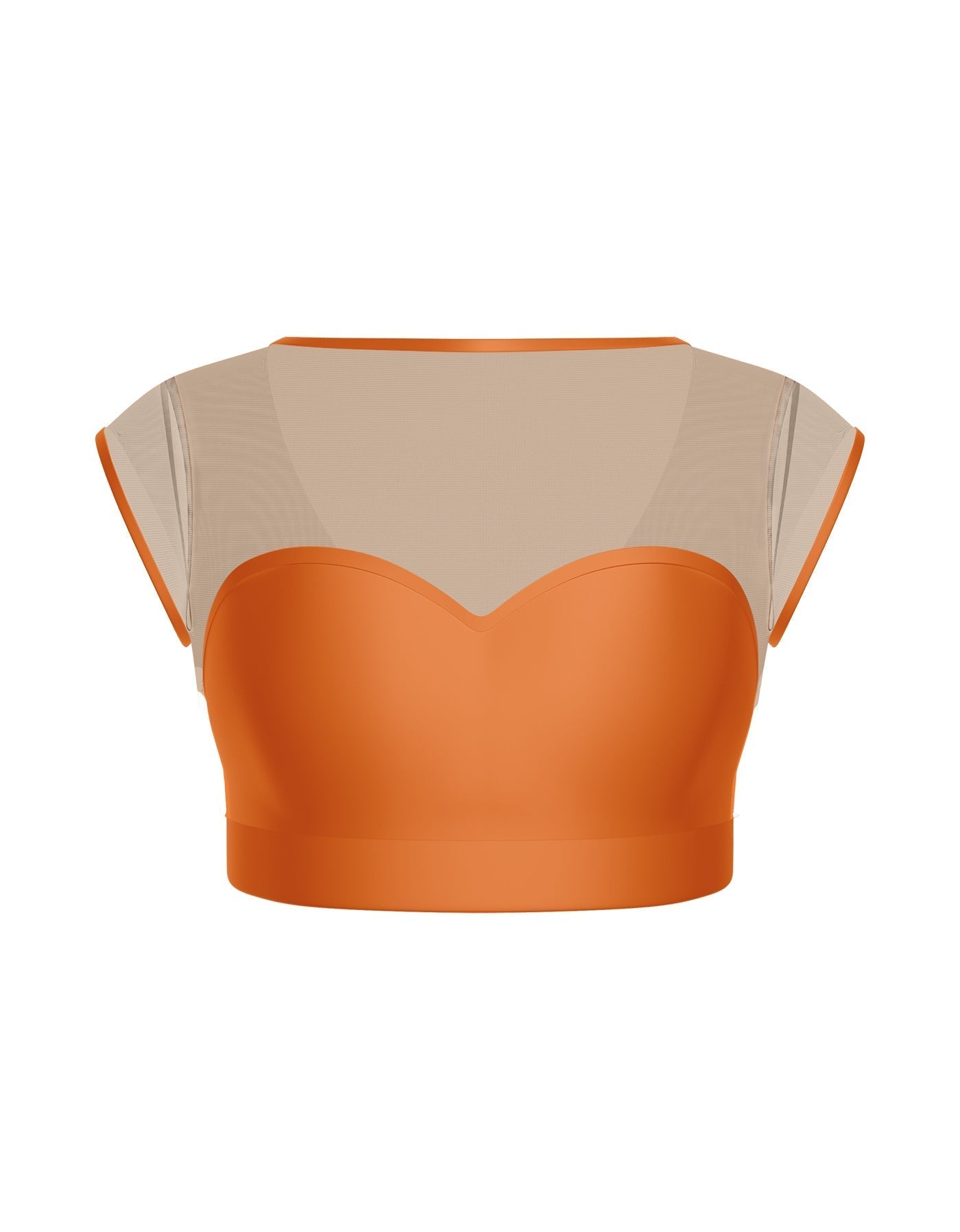 Solid Lycra Mesh Bow Back Crop Top