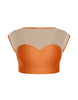Solid Lycra Mesh Bow Back Crop Top
