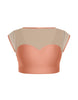Solid Lycra Mesh Bow Back Crop Top