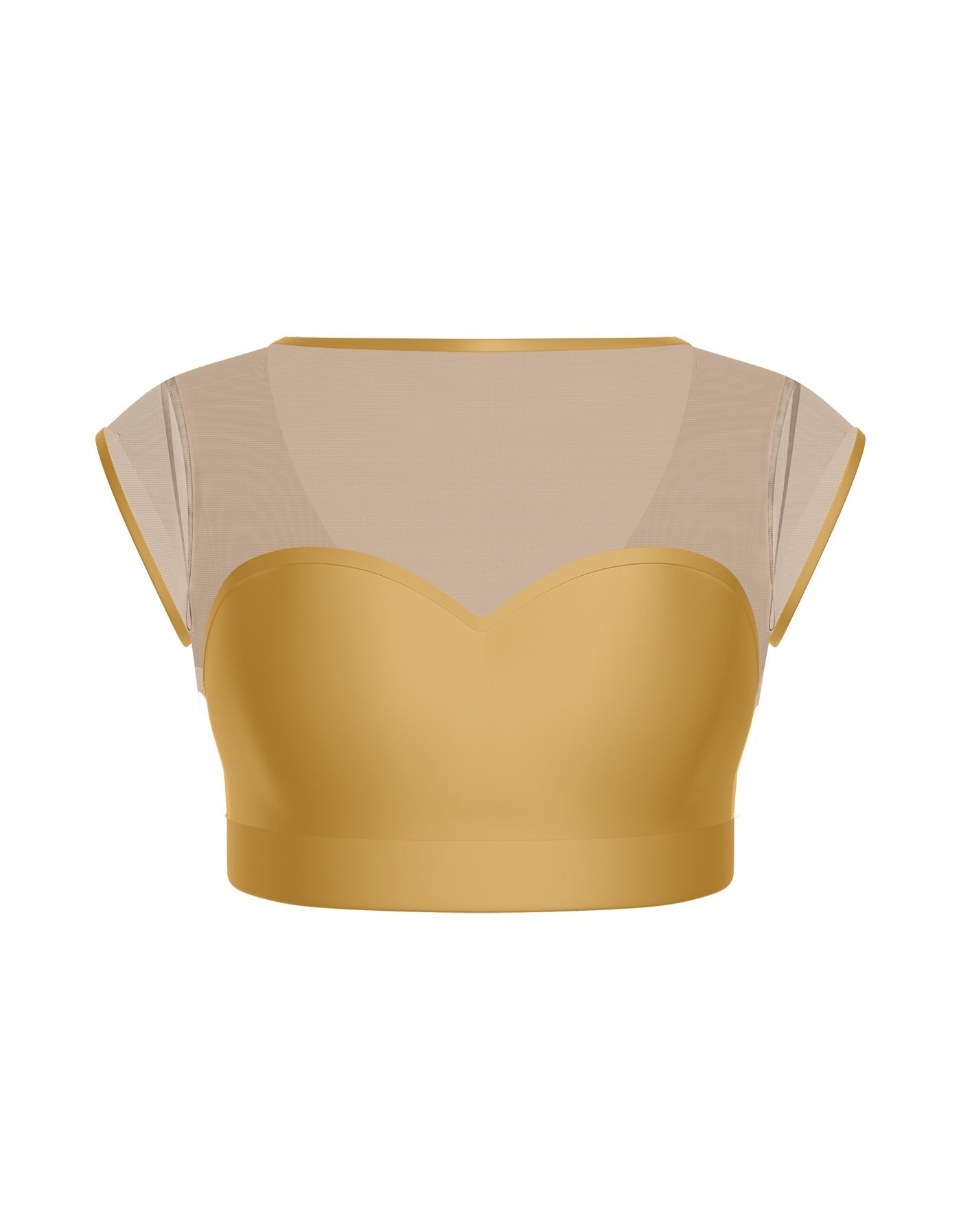 Solid Lycra Mesh Bow Back Crop Top