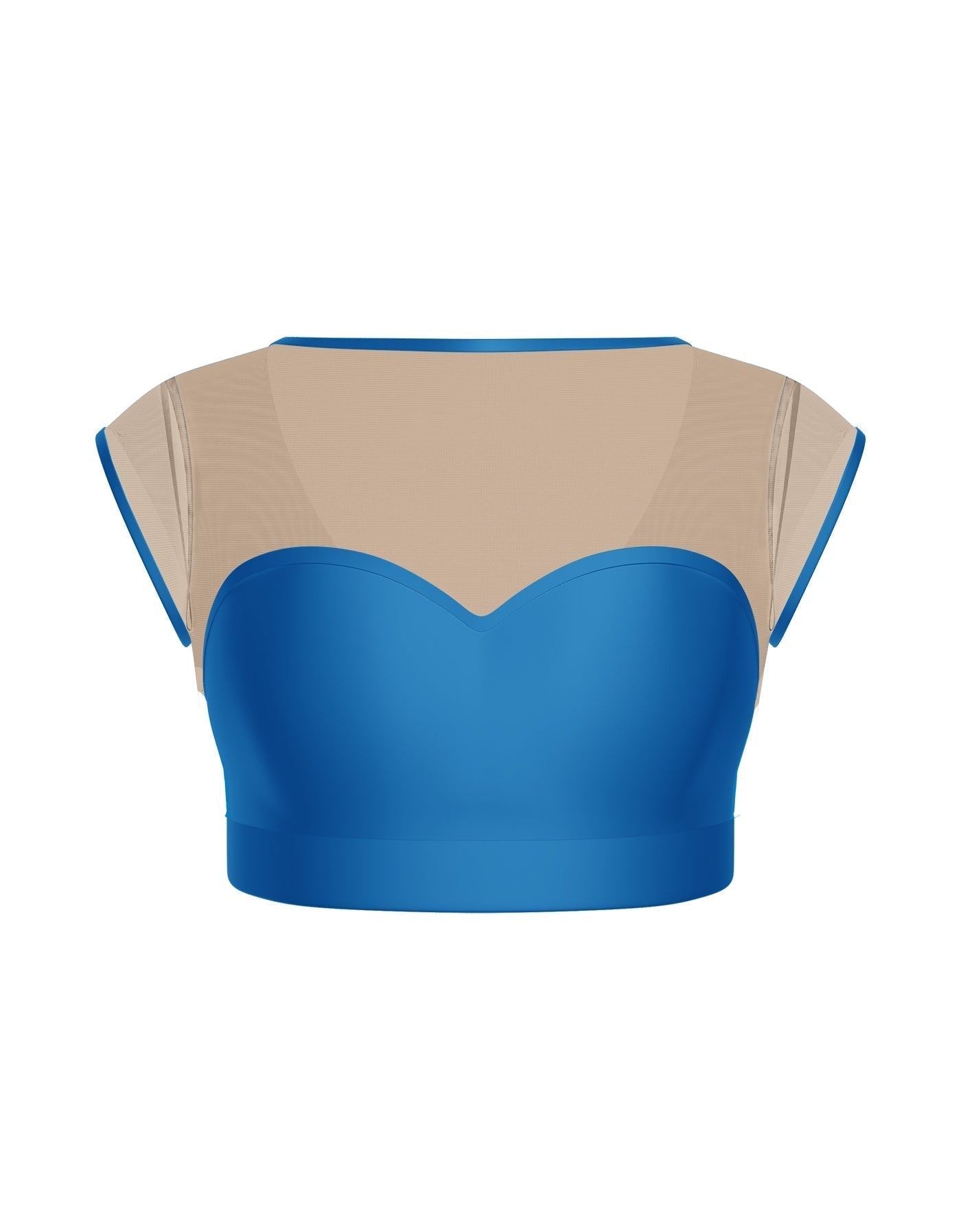 Solid Lycra Mesh Bow Back Crop Top