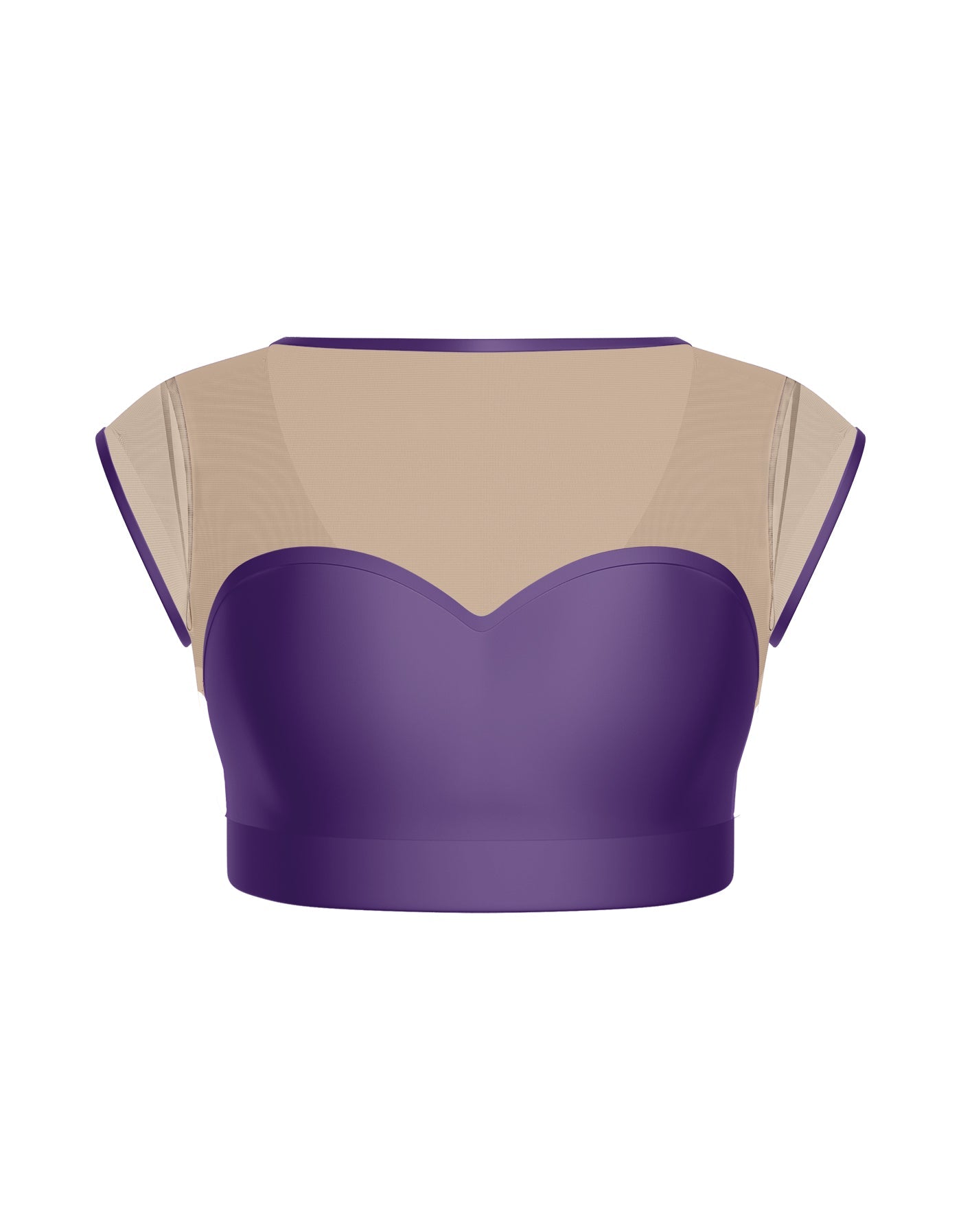 Solid Lycra Mesh Bow Back Crop Top