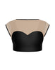 Solid Lycra Mesh Bow Back Crop Top