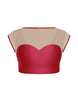Solid Lycra Mesh Bow Back Crop Top