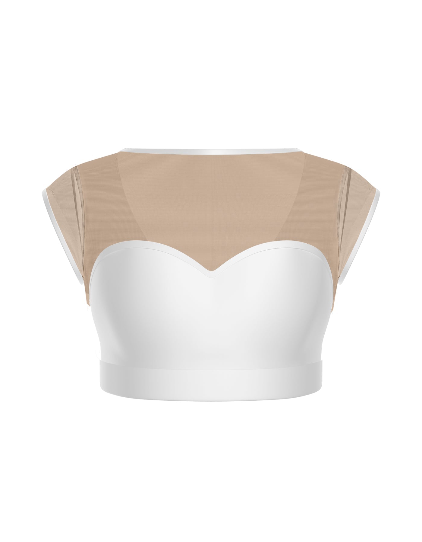 Solid Lycra Mesh Bow Back Crop Top