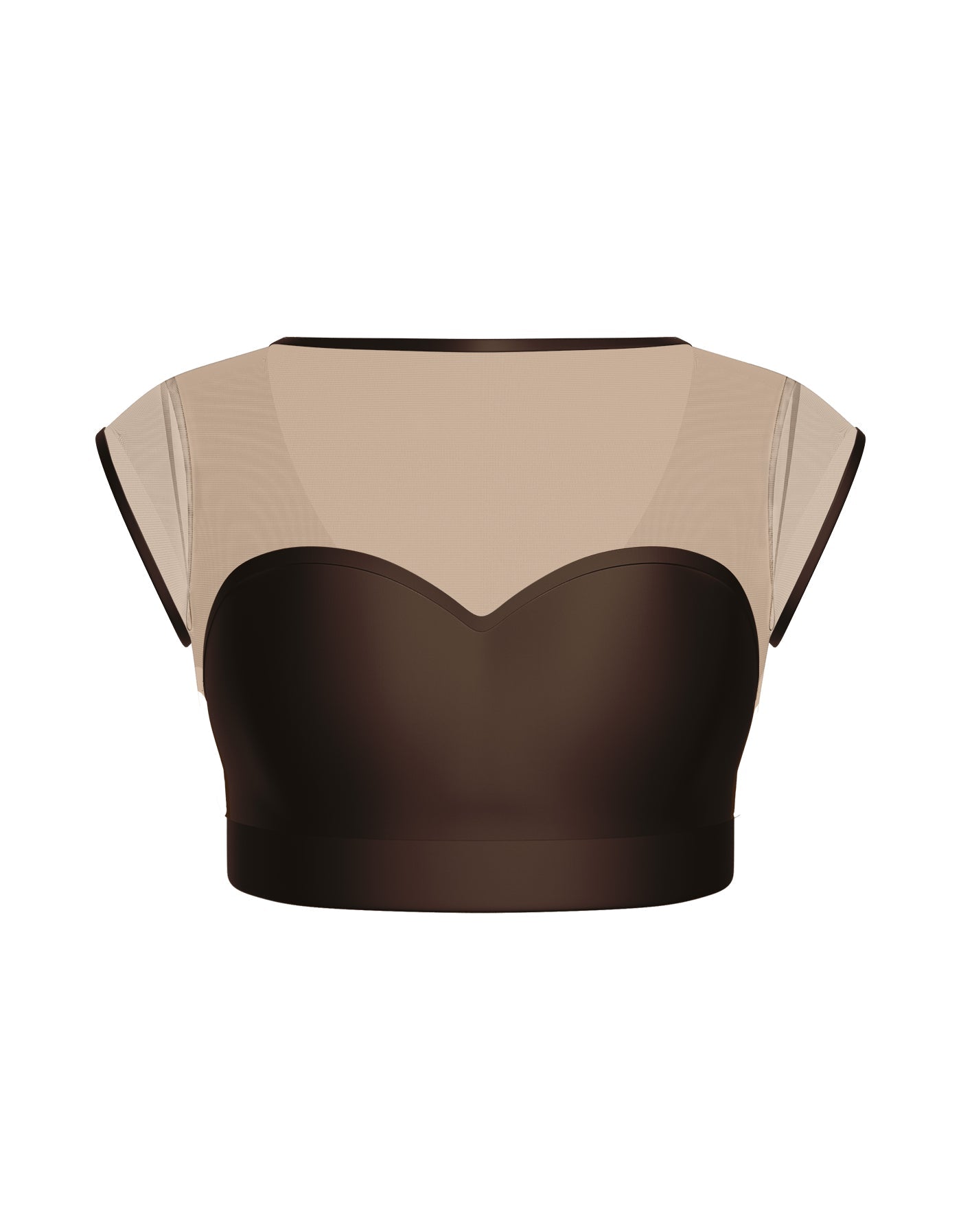 Solid Lycra Mesh Bow Back Crop Top