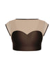 Solid Lycra Mesh Bow Back Crop Top