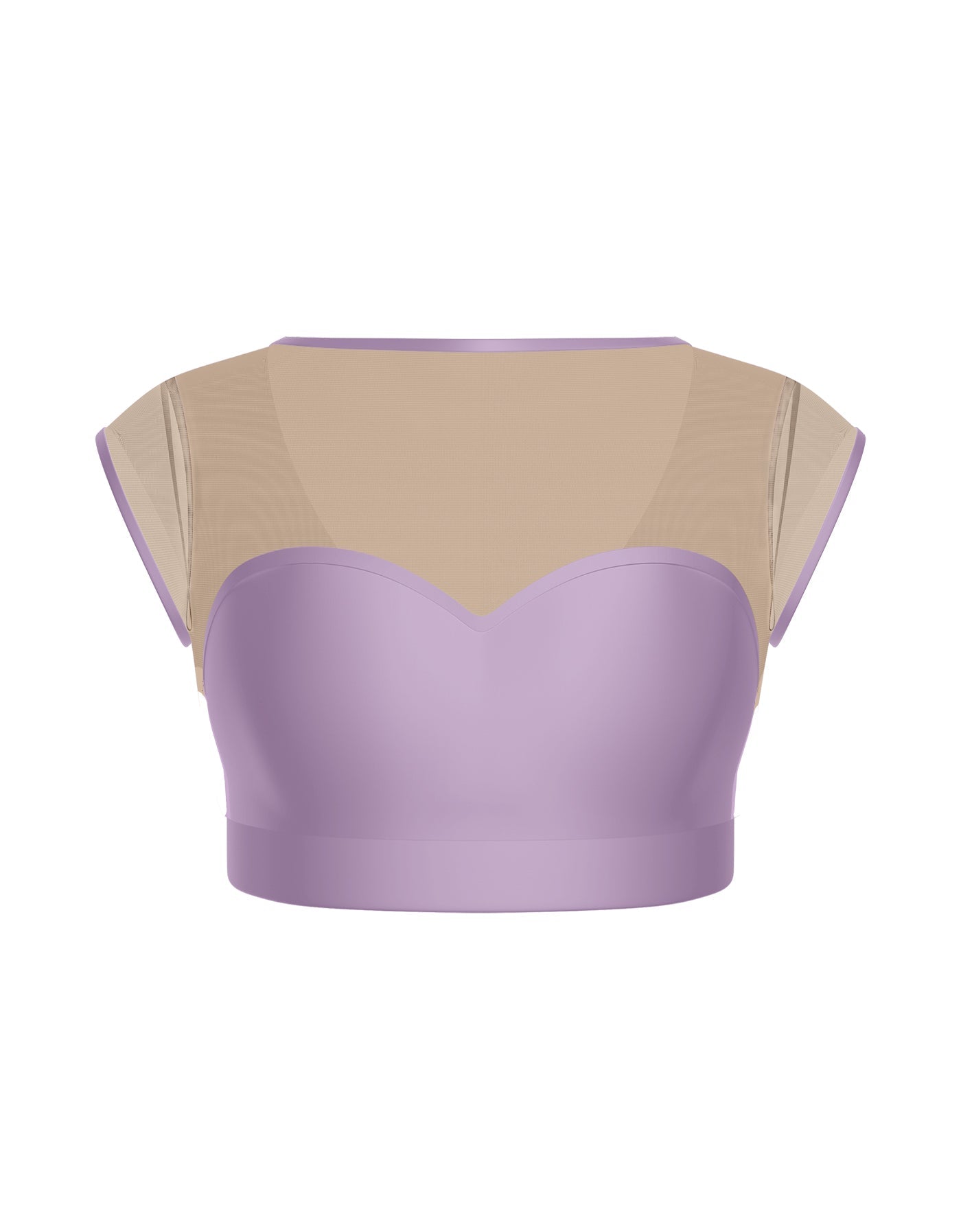 Solid Lycra Mesh Bow Back Crop Top