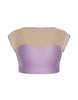 Solid Lycra Mesh Bow Back Crop Top