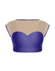 Solid Lycra Mesh Bow Back Crop Top