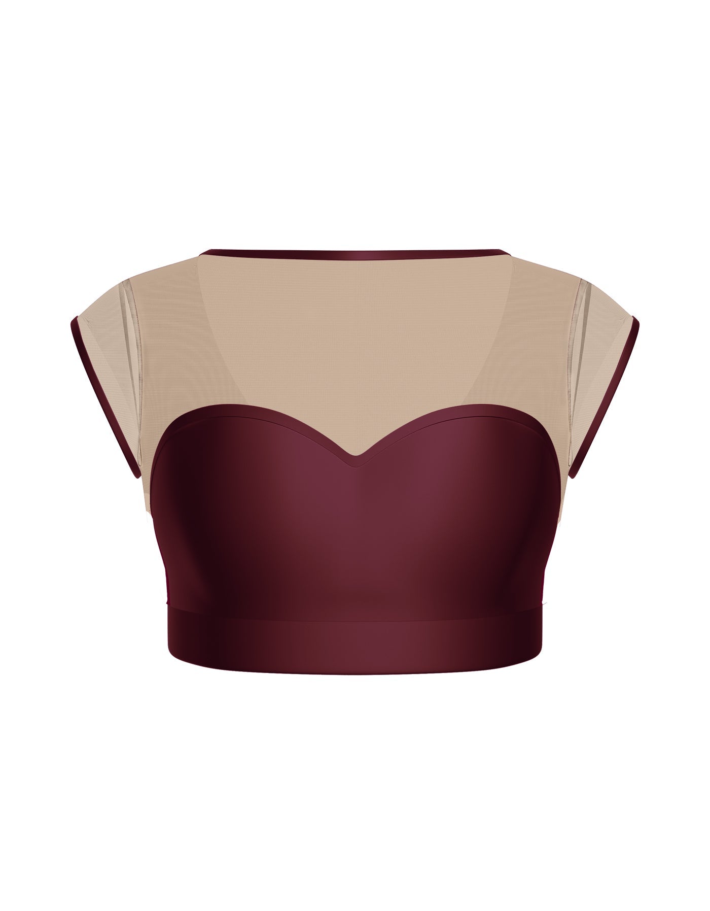 Solid Lycra Mesh Bow Back Crop Top