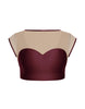 Solid Lycra Mesh Bow Back Crop Top
