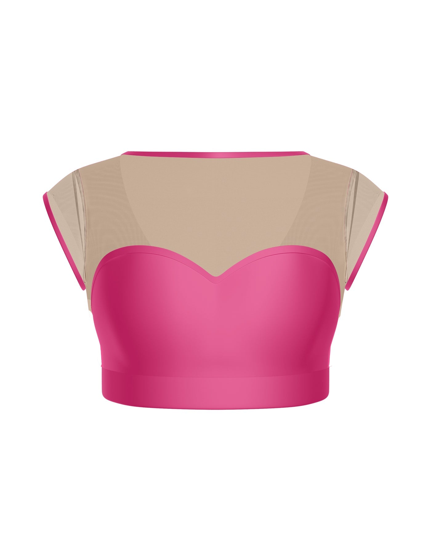 Solid Lycra Mesh Bow Back Crop Top