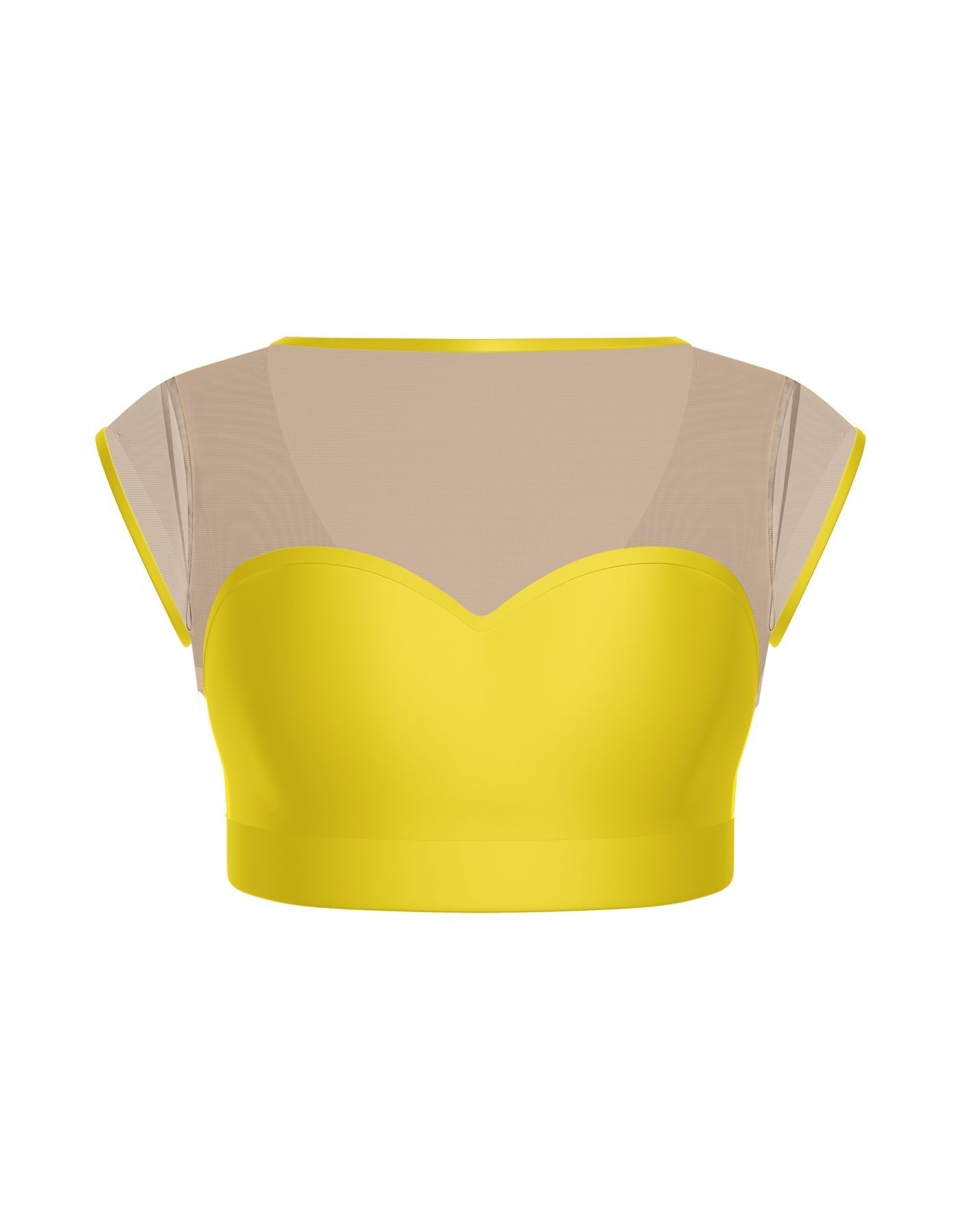 Solid Lycra Mesh Bow Back Crop Top