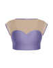 Solid Lycra Mesh Bow Back Crop Top