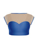 Solid Lycra Mesh Bow Back Crop Top