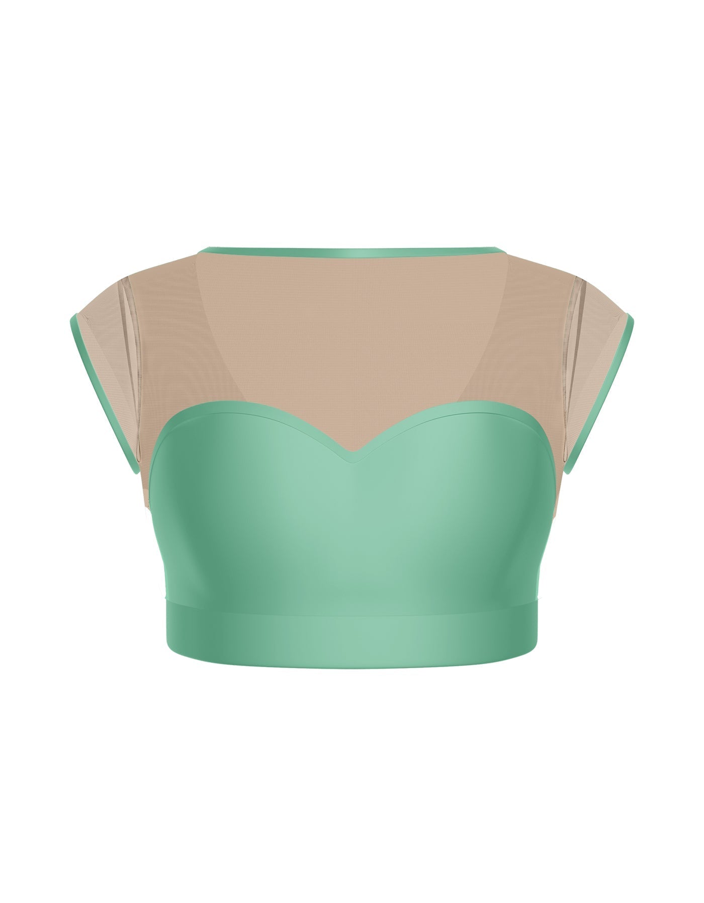 Solid Lycra Mesh Bow Back Crop Top