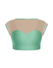 Solid Lycra Mesh Bow Back Crop Top