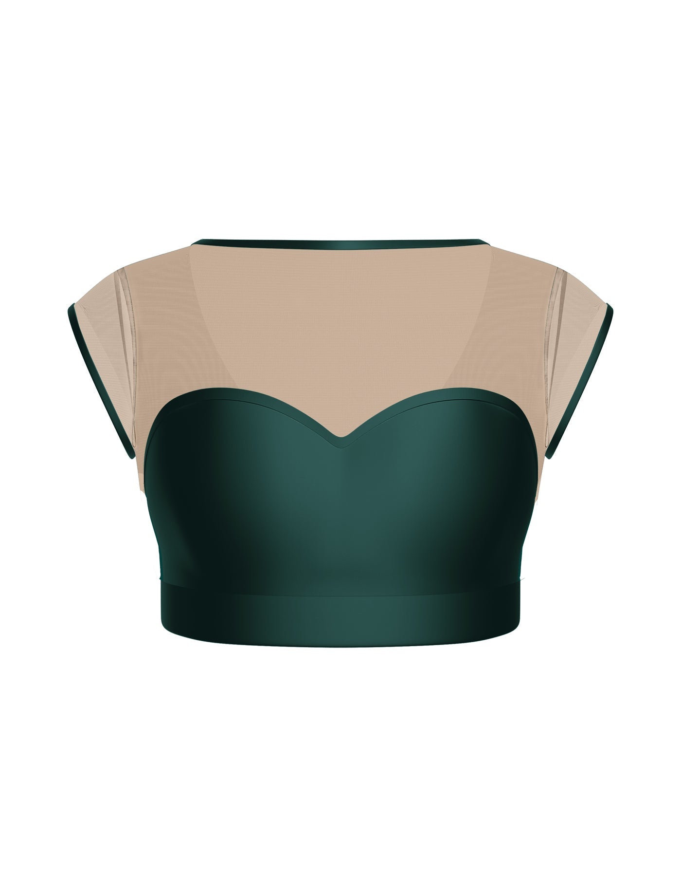 Solid Lycra Mesh Bow Back Crop Top