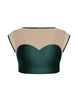 Solid Lycra Mesh Bow Back Crop Top