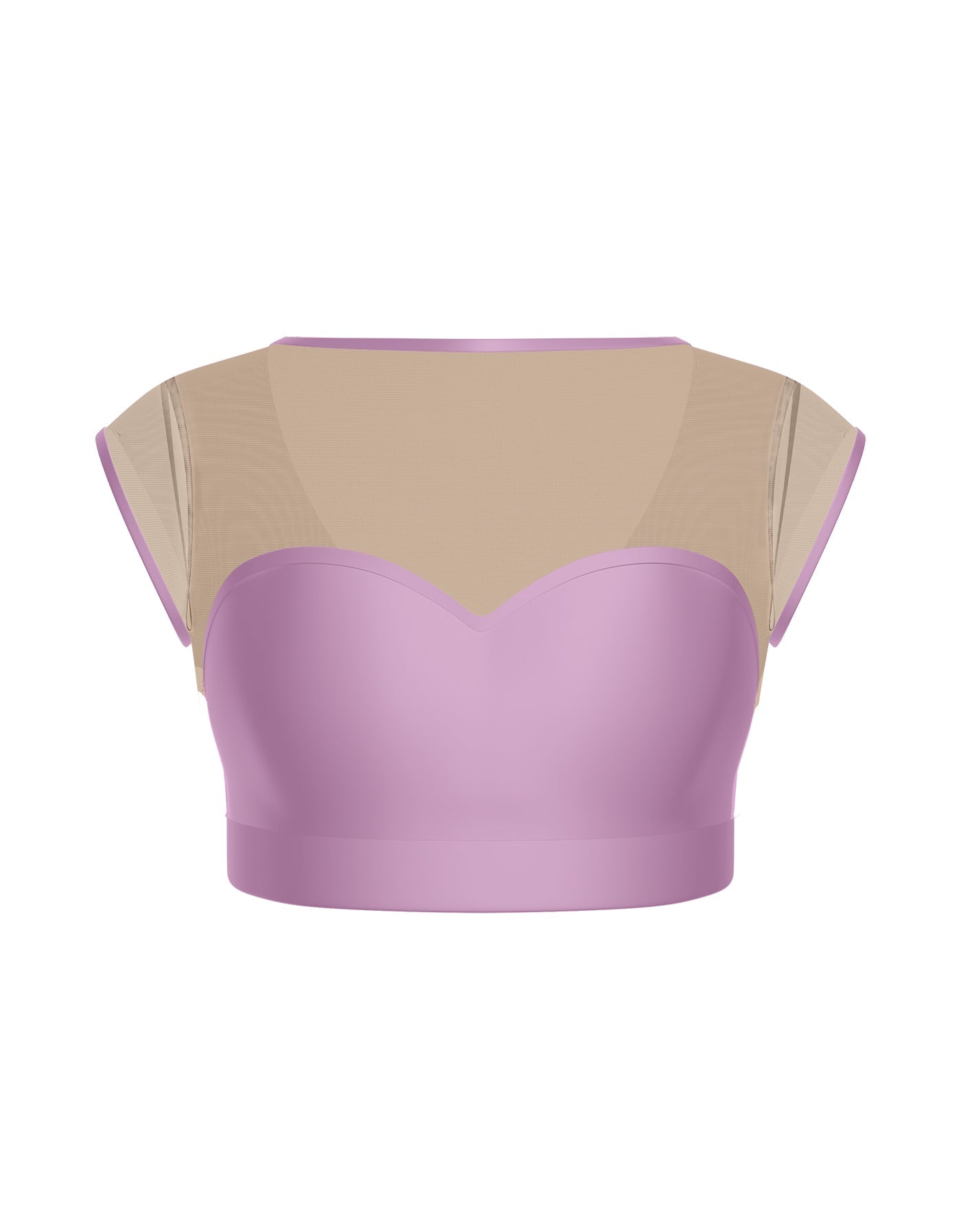 Solid Lycra Mesh Bow Back Crop Top