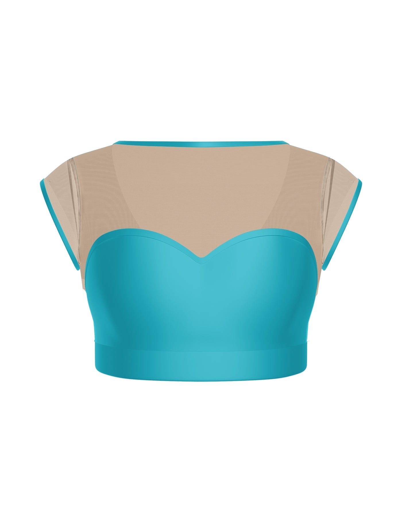 Solid Lycra Mesh Bow Back Crop Top