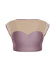 Solid Lycra Mesh Bow Back Crop Top