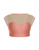 Solid Lycra Mesh Bow Back Crop Top