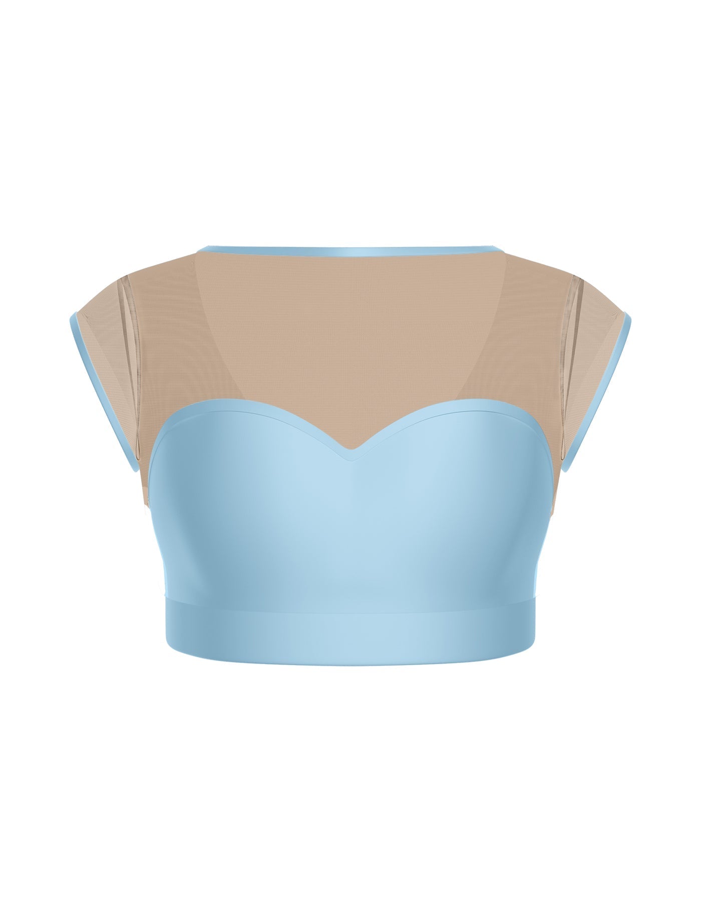Solid Lycra Mesh Bow Back Crop Top