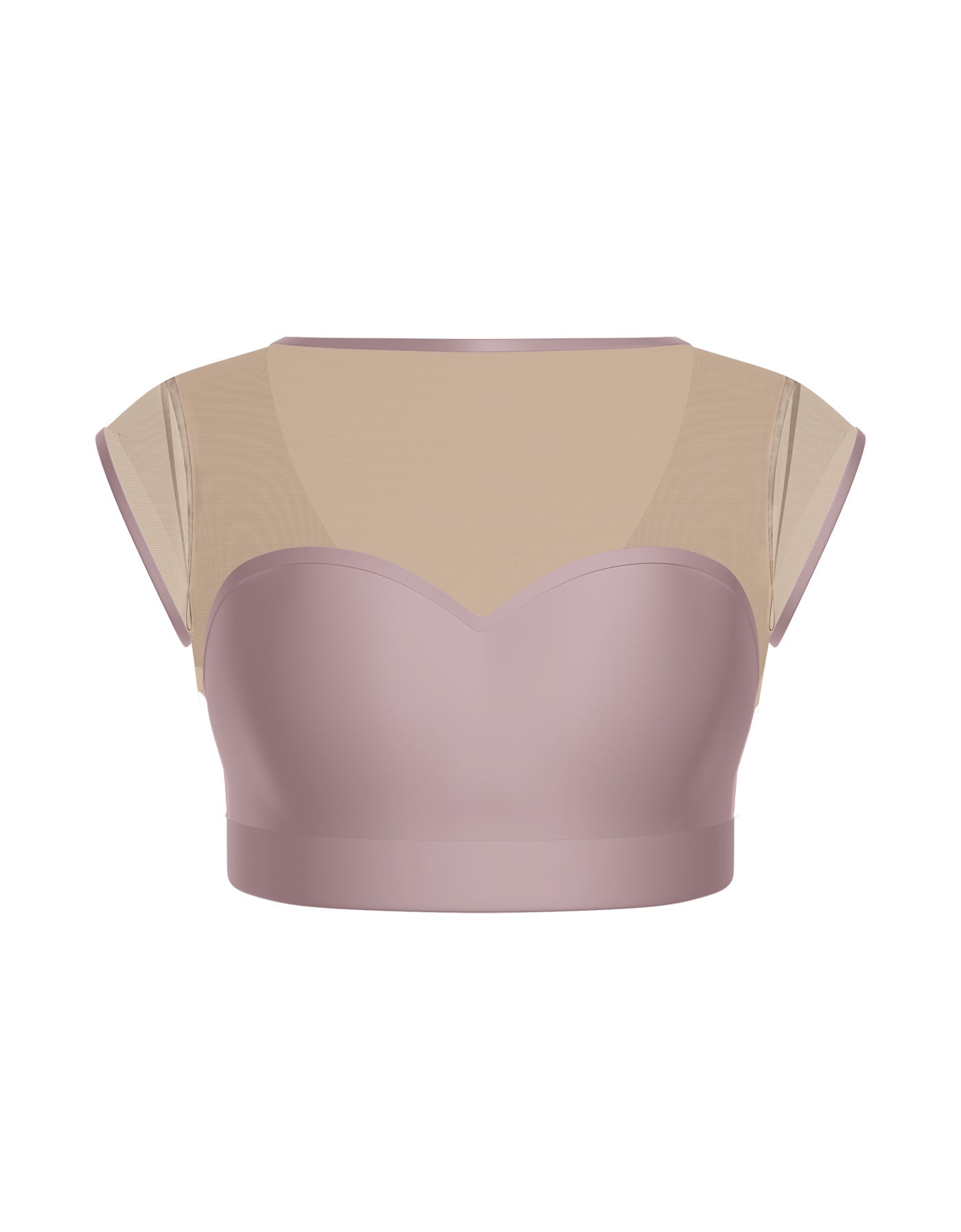Solid Lycra Mesh Bow Back Crop Top