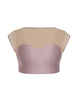 Solid Lycra Mesh Bow Back Crop Top