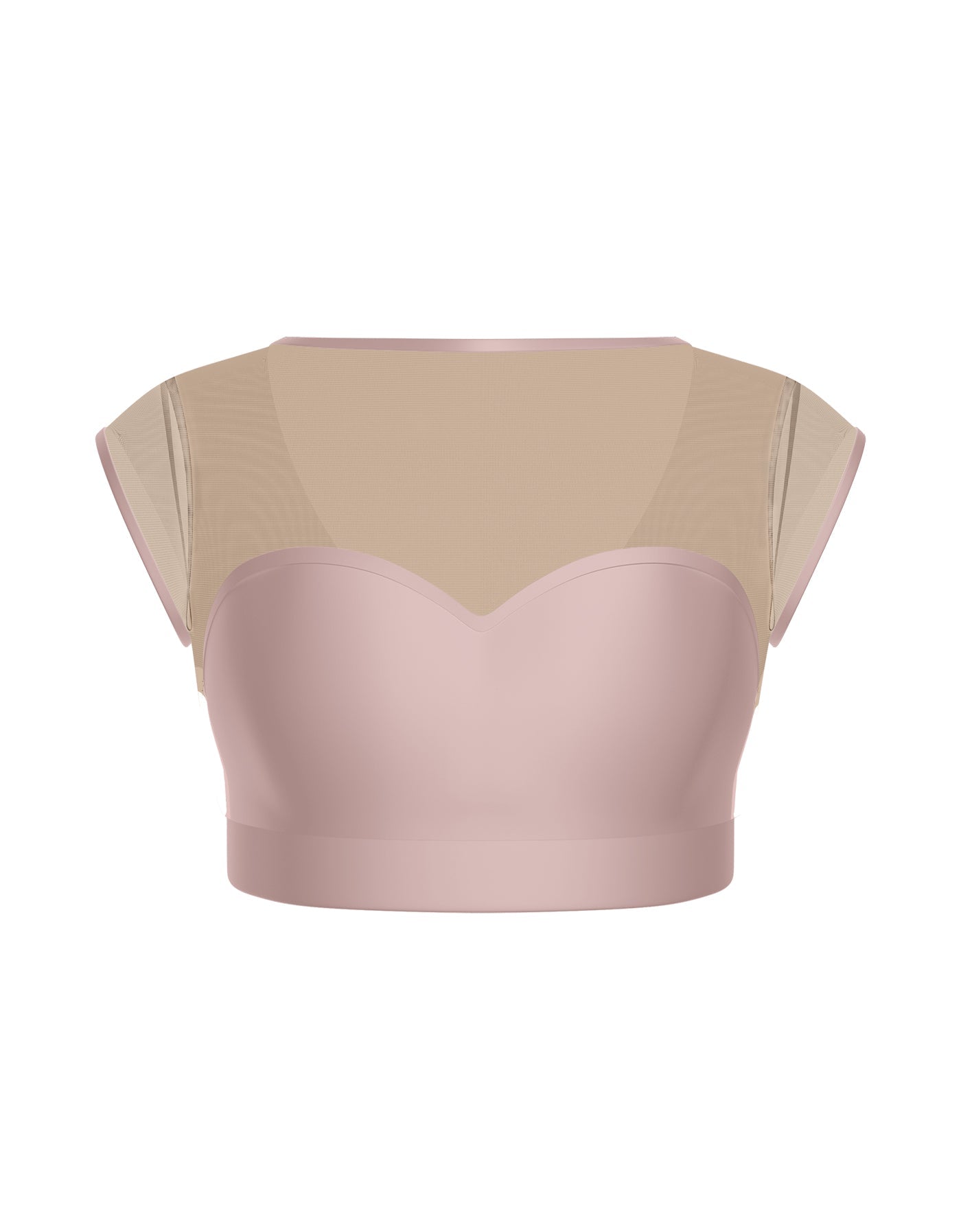 Solid Lycra Mesh Bow Back Crop Top
